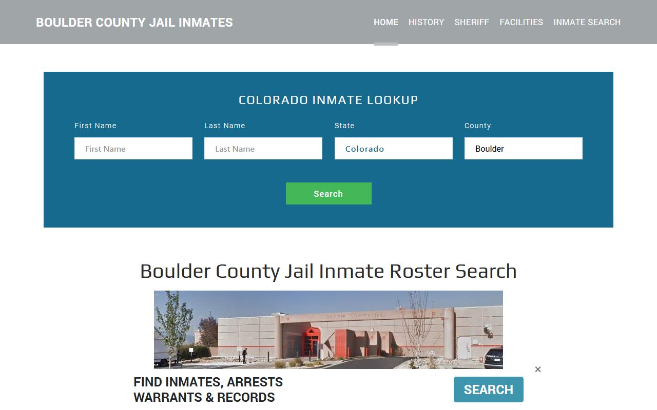 Boulder County inmate search records