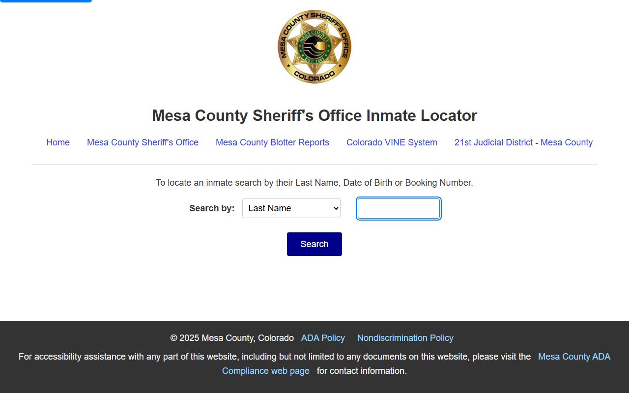 Mesa County inmate search records
